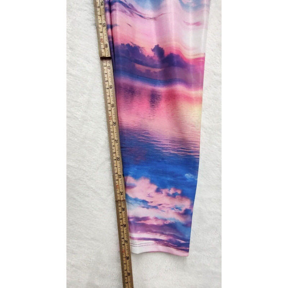 Pink Victoria's Secret Leggings Women's Size‎ M Ocean/Sky All Over Print - Picture 4 of 7